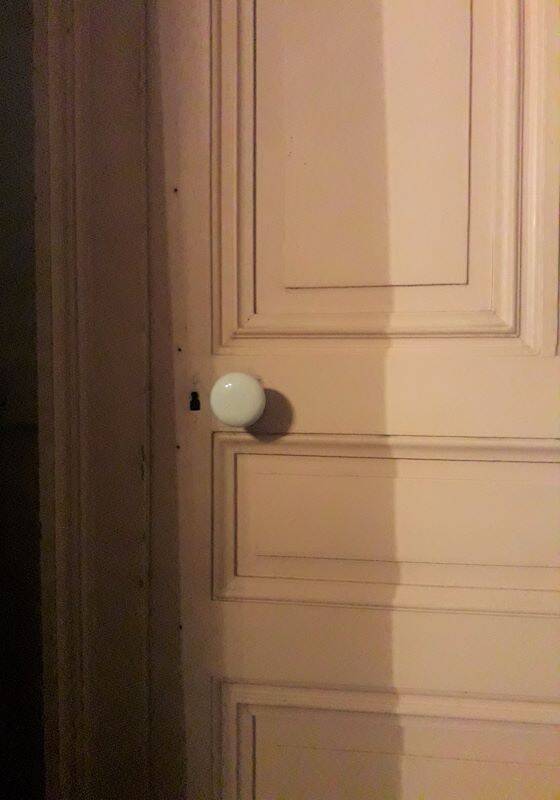 Haussmannian door 83x220.5cm with an old glazed transom frame.