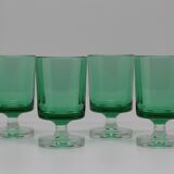Set of 6 Luminarc green liqueur glasses