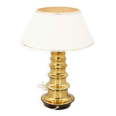 Lampe en verre doré de Gustav Leek pour Flygsfors, Suède, 1960
