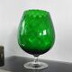 Vase Cognac XXL vintage verre soufflé d’Empoli Italie vert émeraude