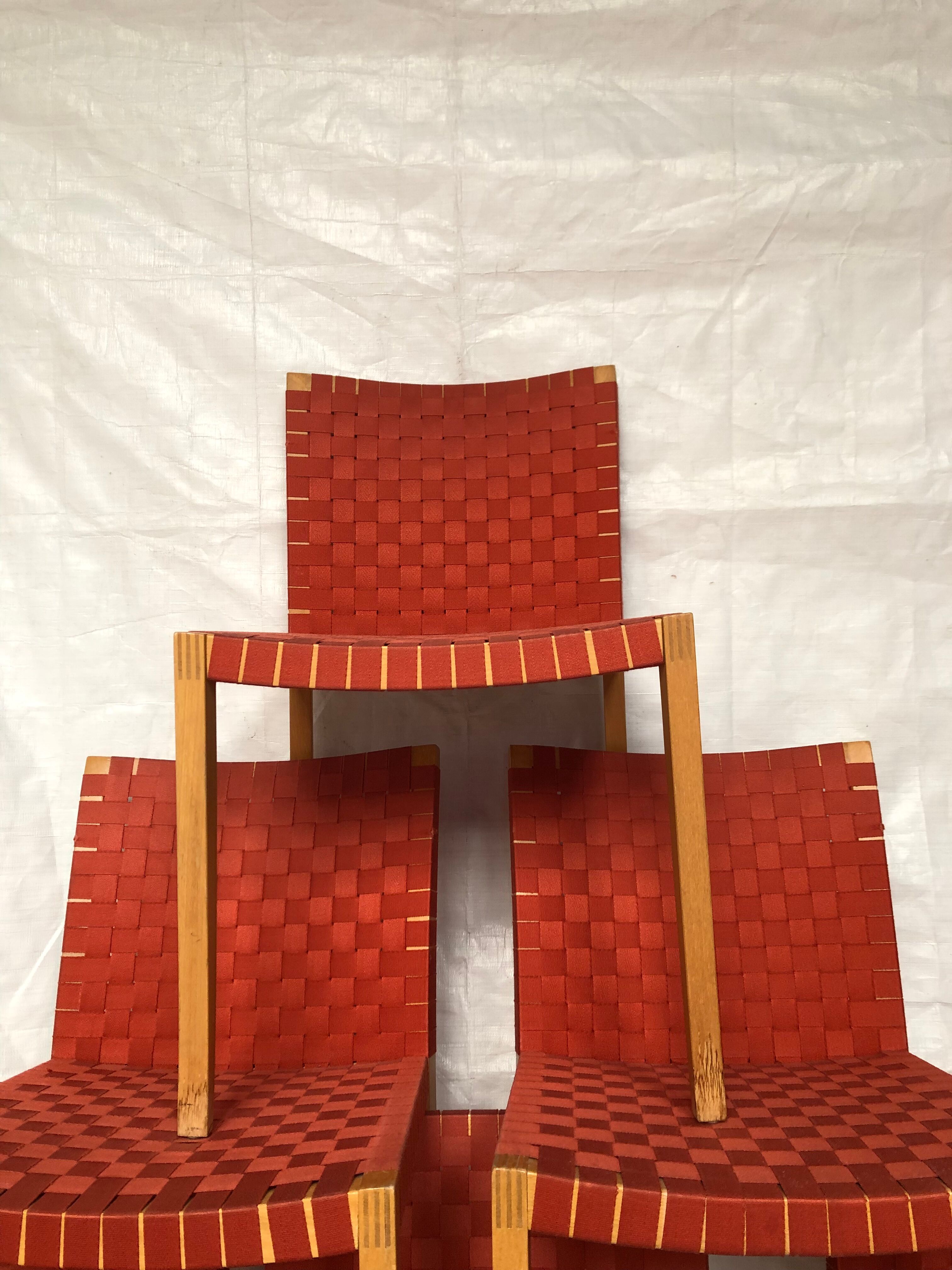 Peter Maly's 737 red chairs for vintage Thonet