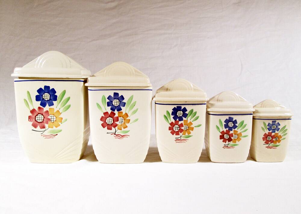 5 K & G Lunéville spice jars