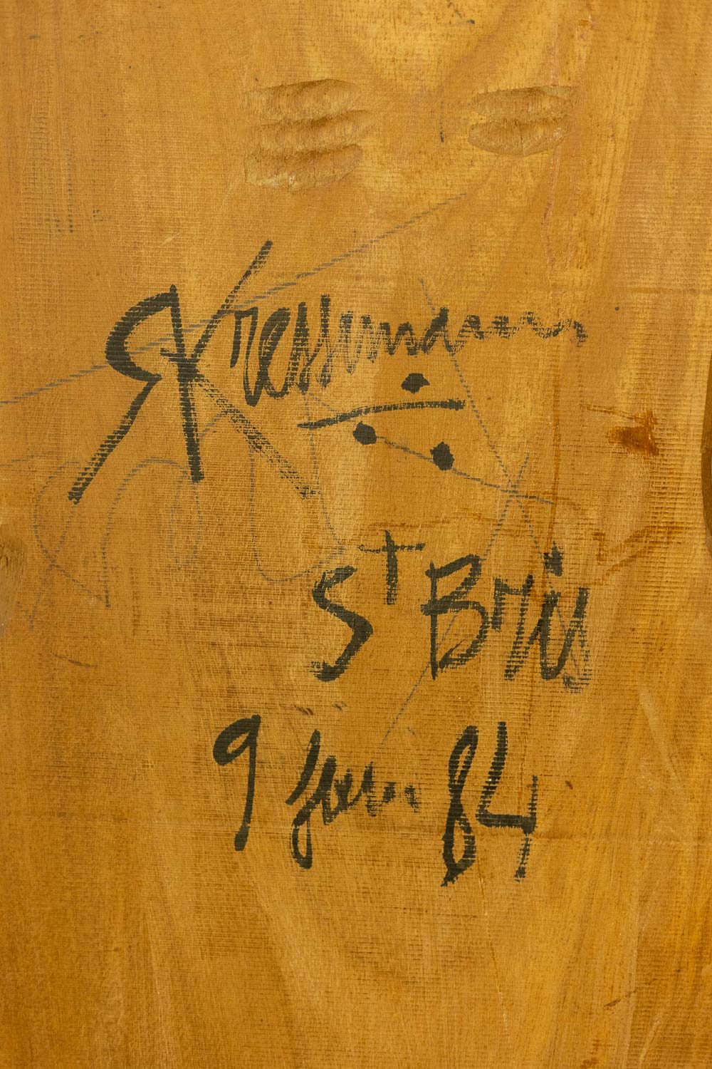 Roger Kressmann. Carved walnut panel with a gouge. 1980s.