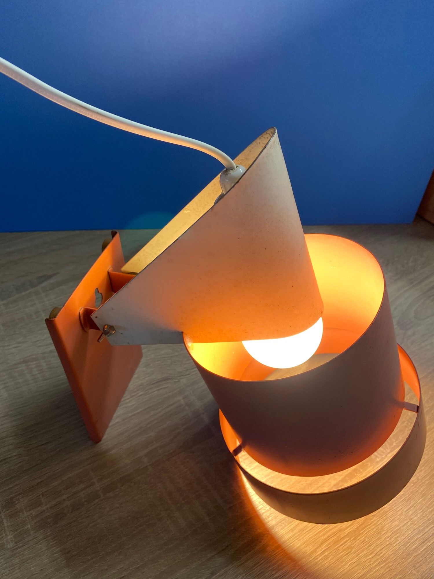 Vintage Danish red and white wall lamp