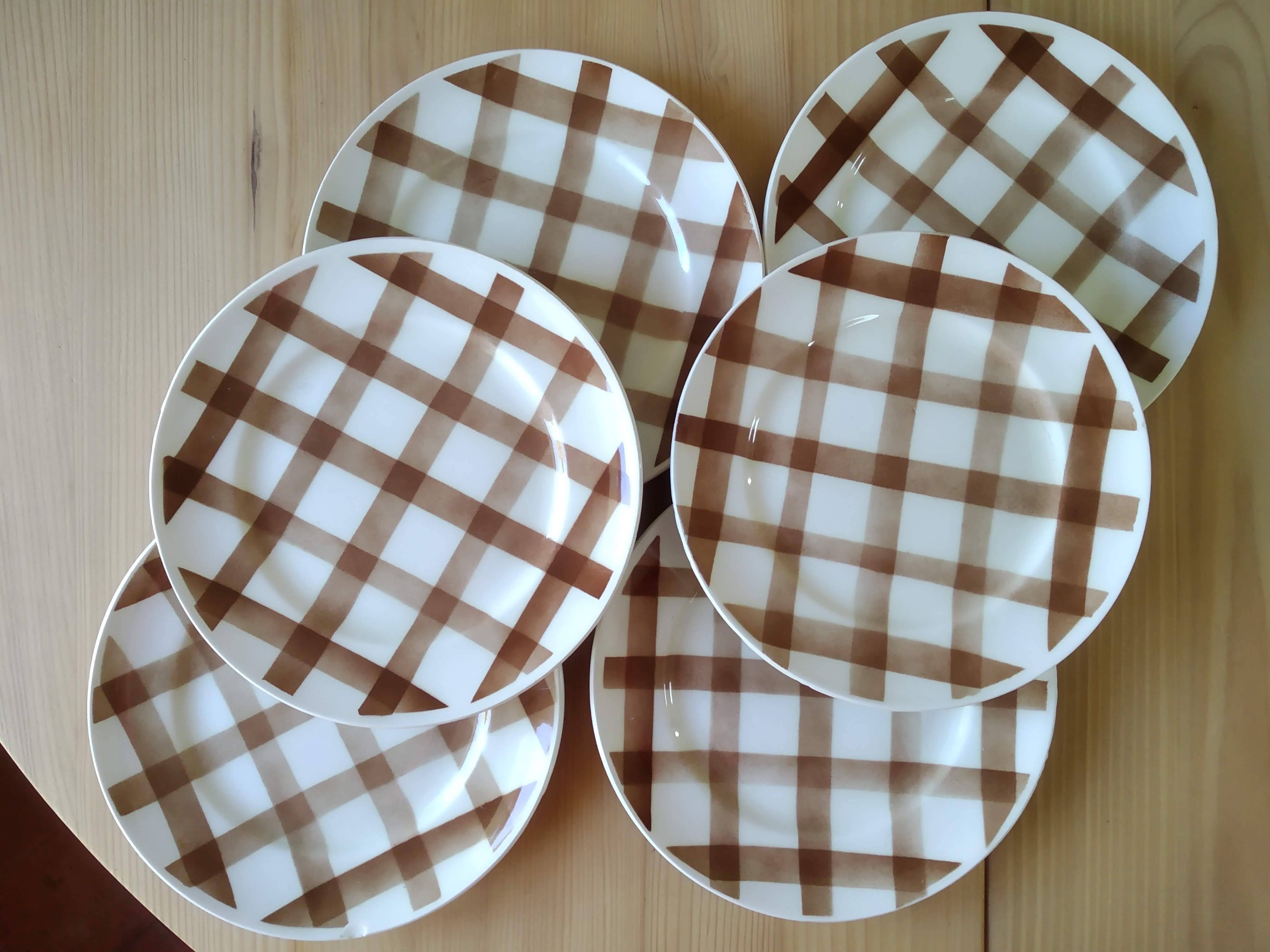 6 vintage Scottish Moulin des Loups dessert plates