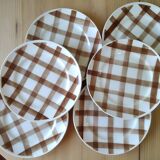 6 assiettes à dessert Moulin des Loups vintage  Ecossais