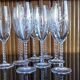 Lot 8 flûtes à champagne cristal taillé pied torsadé epis cristal d'arques