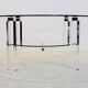 Coffee table lucite, brass & glass, Belgium 1970