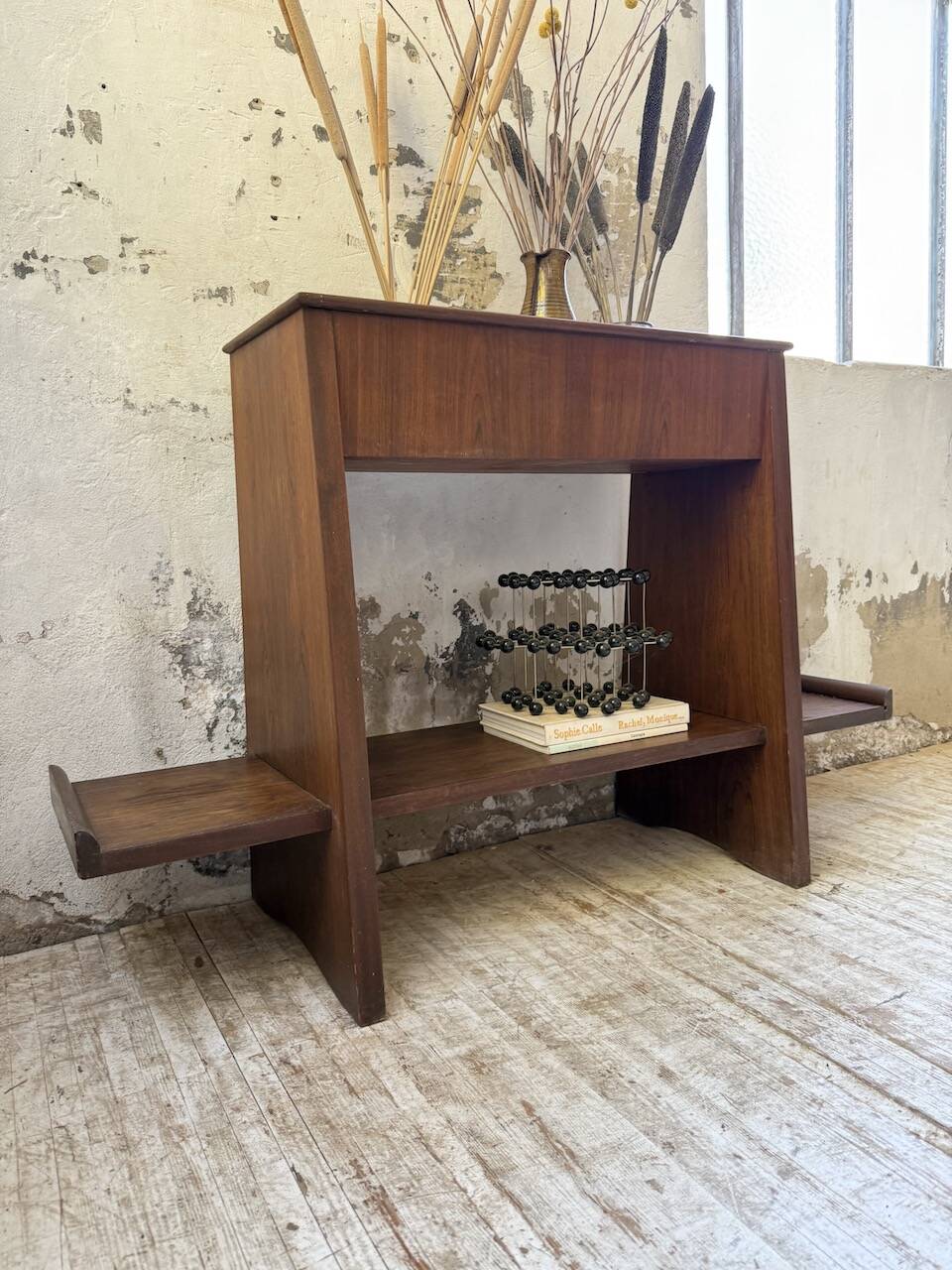 Jardinière années 50 palissandre constructiviste