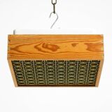 Beautiful 1970s square ceiling lamp made of pine wood by Alda Sweden