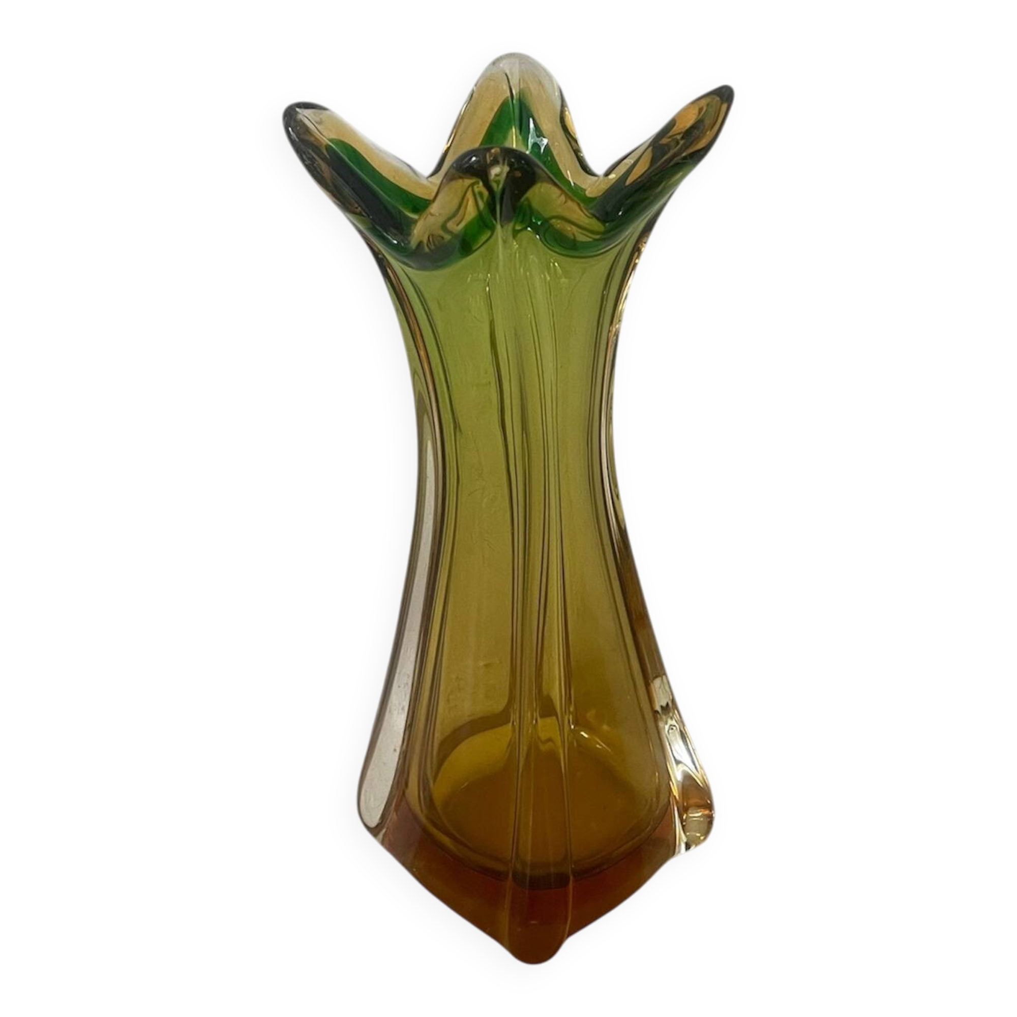 Amber Murano glass vase circa 1960