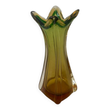 Amber Murano glass vase circa 1960