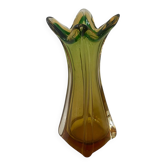 Vase en verre de Murano ambré circa 1960