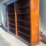 4-door bookcase in solid walnut circa 1880