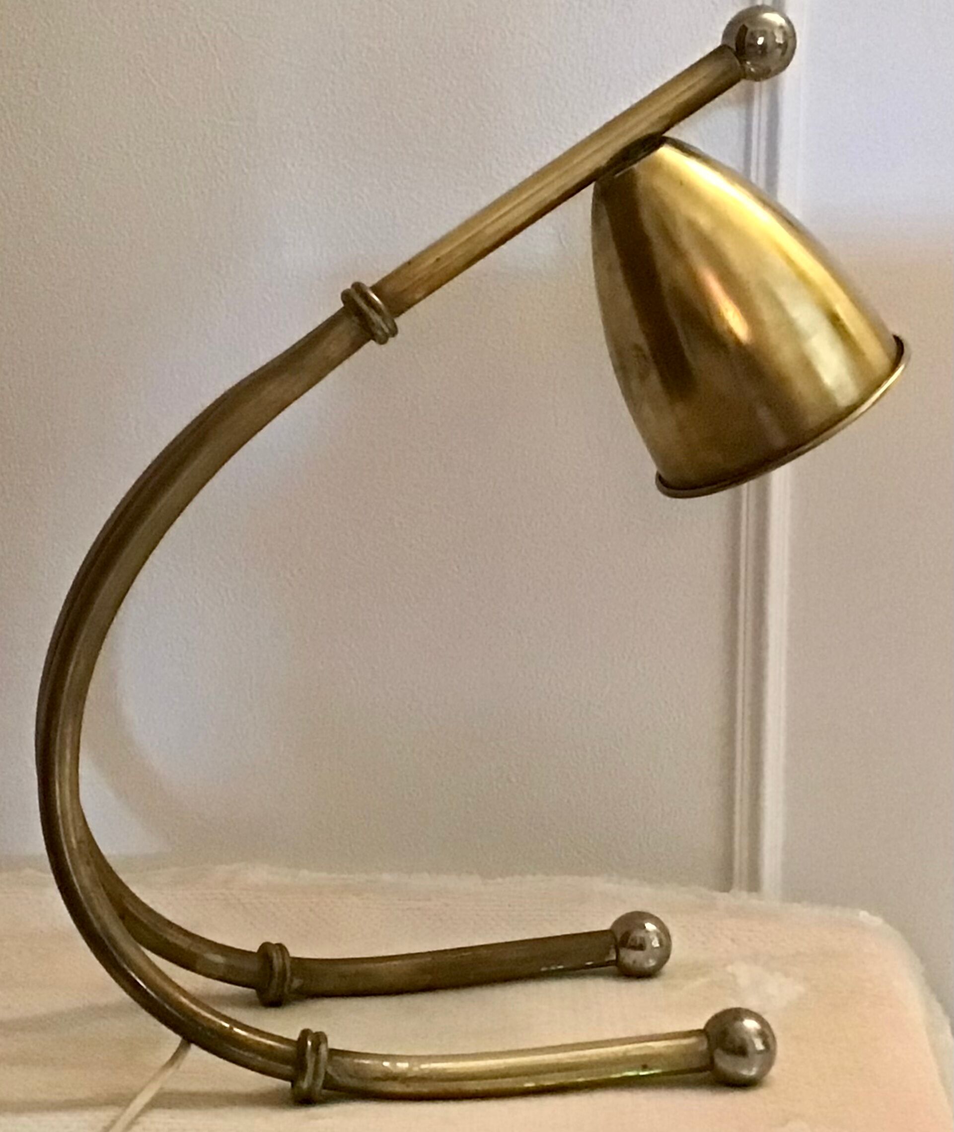 Lampe cocotte laiton doré vintage