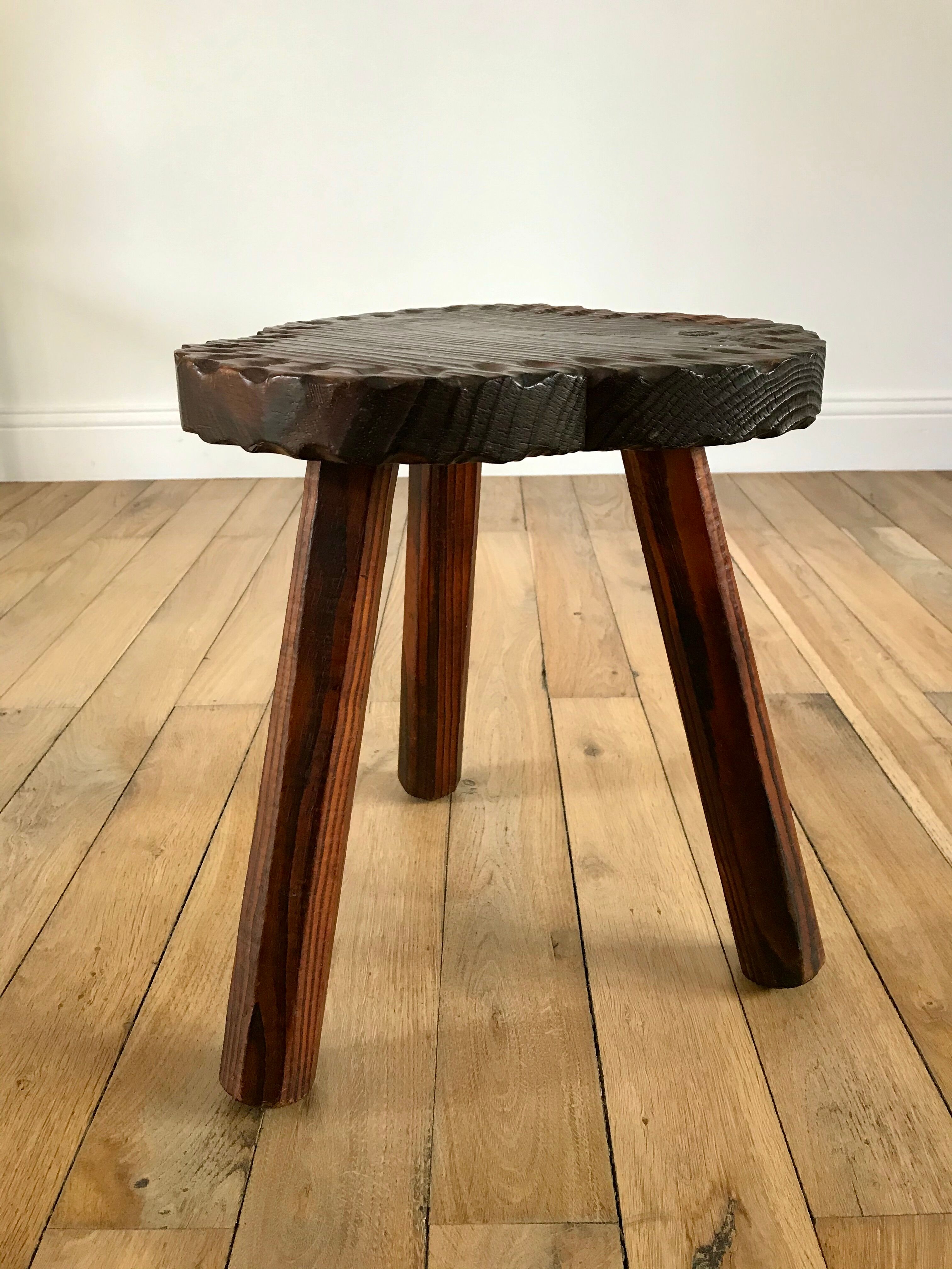 Cowherd stool tripod brutalist style 40s-50s