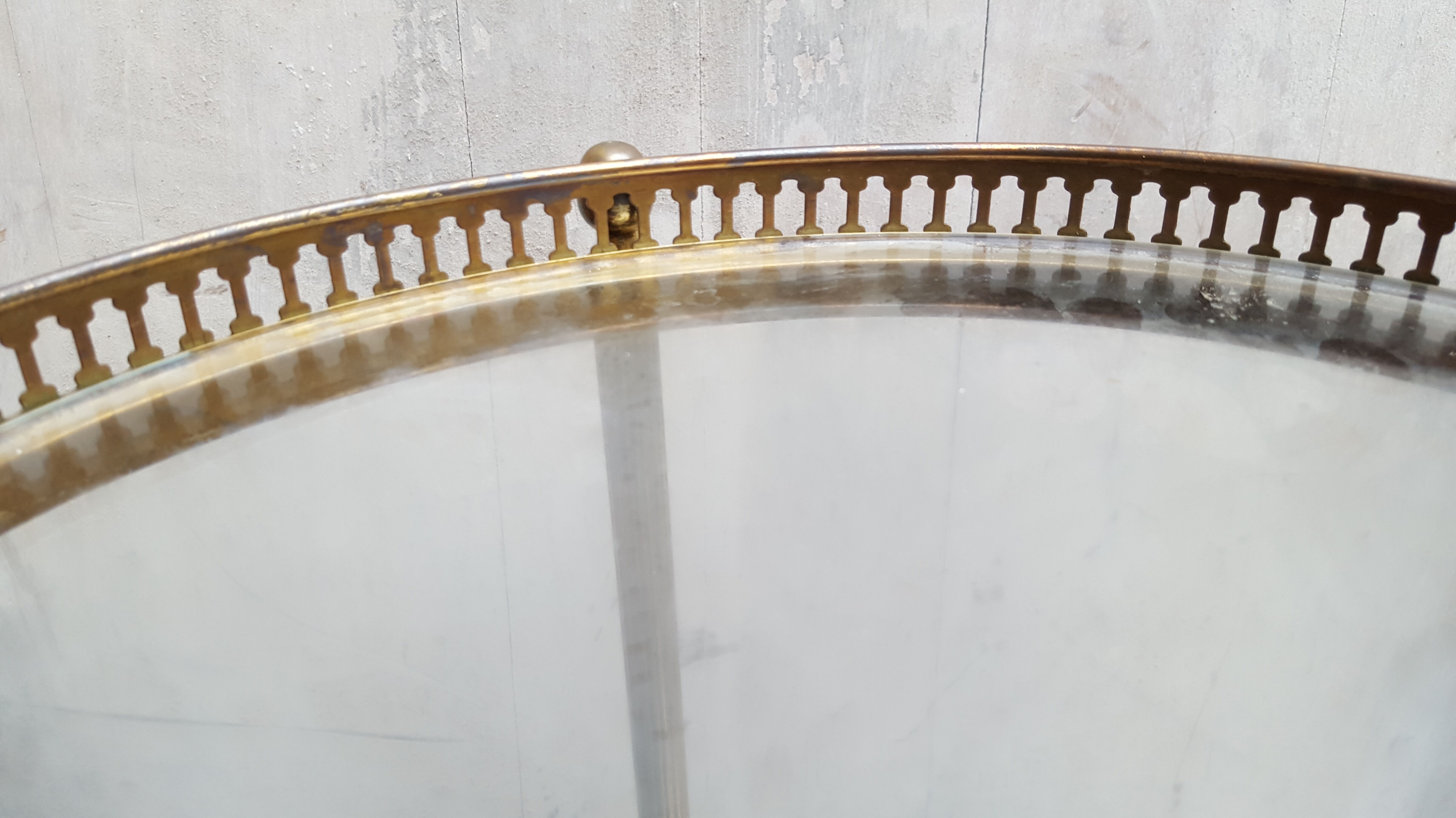 Gold brass and 1960 glass sellette/desserte