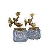 Pair of wall lamps Vintage Dauphin Brass Bathroom