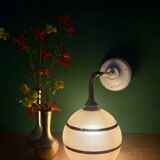 Vintage globe angled wall light in yellow and gold granite glass