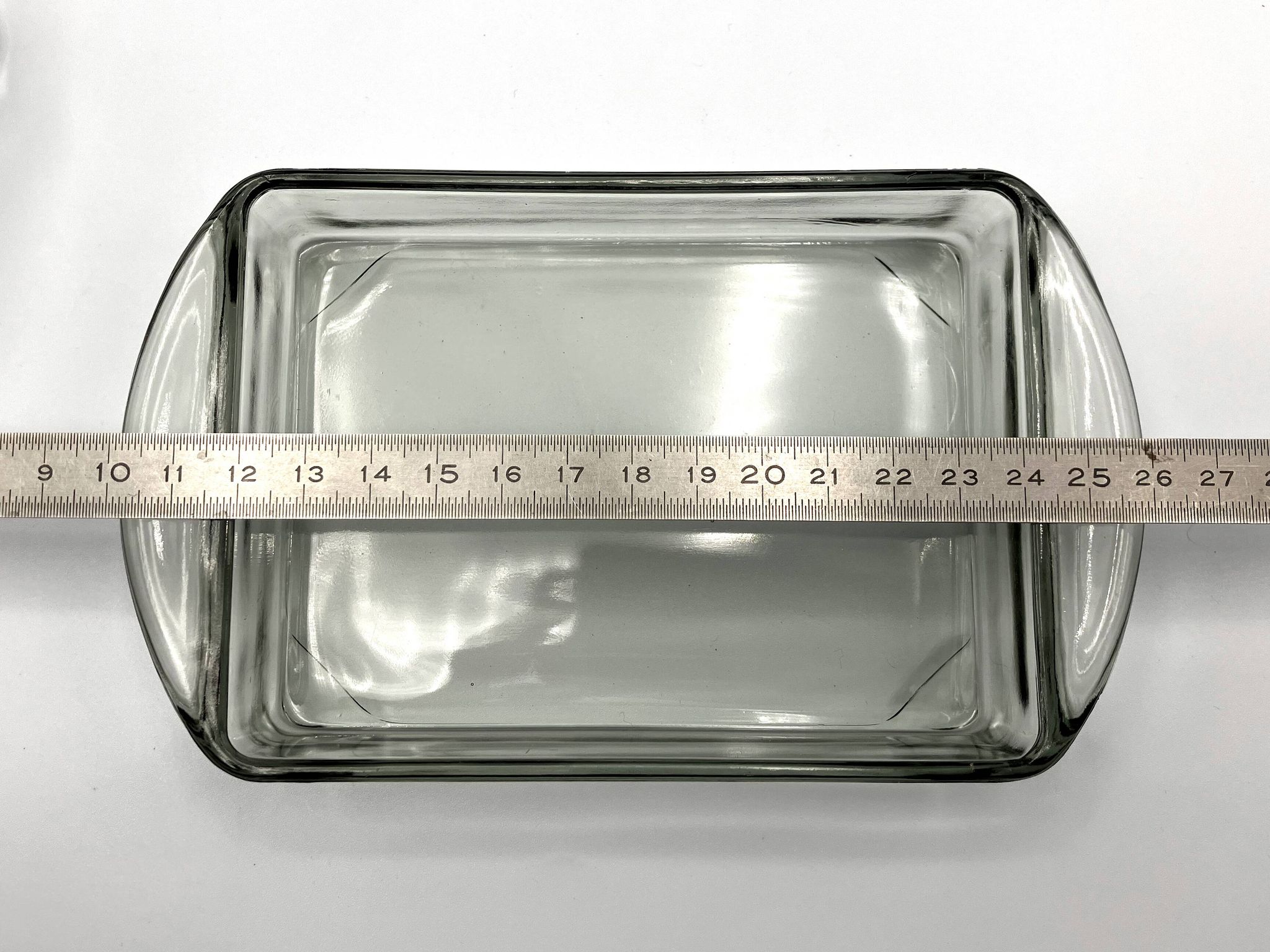 Teak tray and its 4 stackable glass dishes • Denmark • 1960