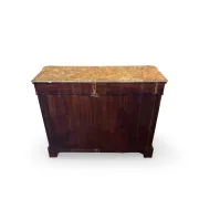 An antique French Louis XVI-style marble-top side cabinet