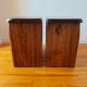Pair of solid elm bedside tables, France 1970.