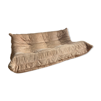 3-seater Togo velvet sofa