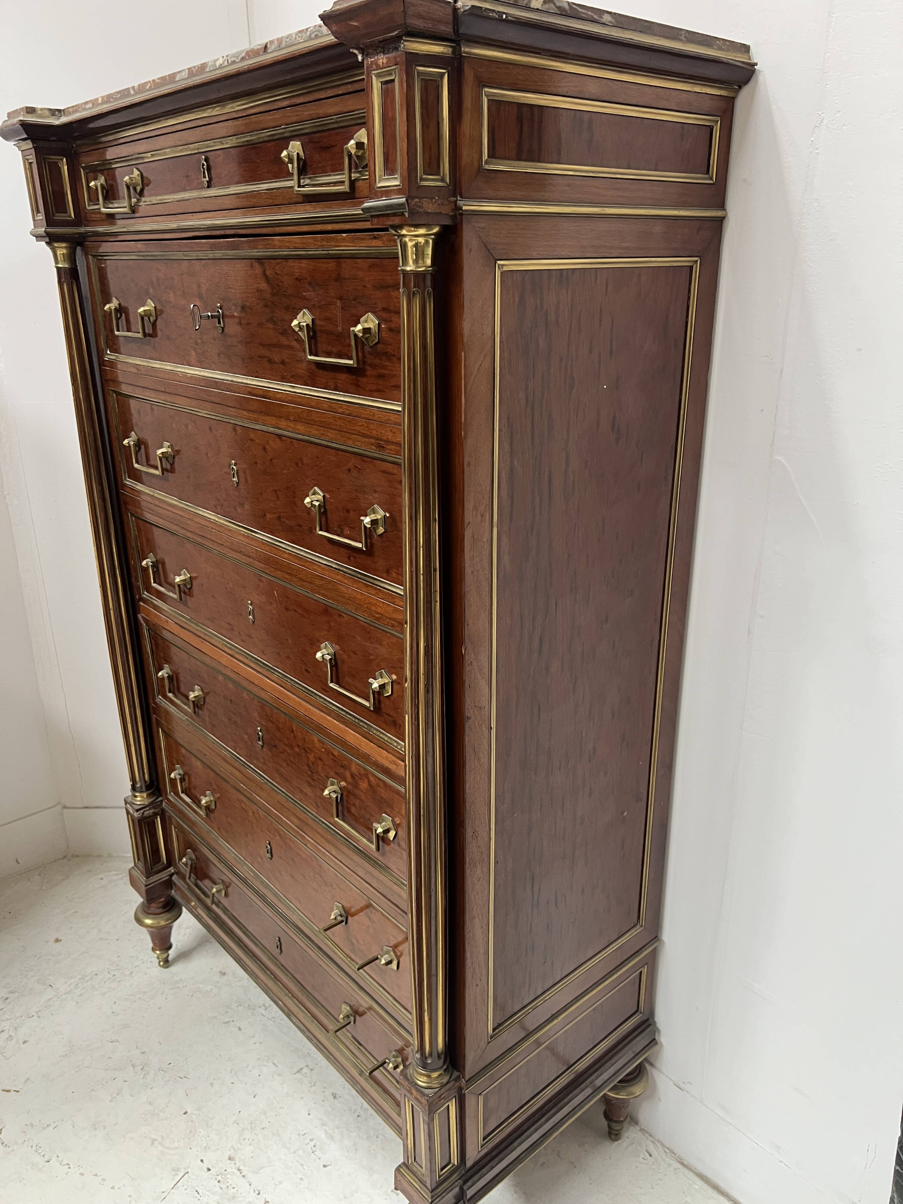 Napoleon III secretary in Louis XVI style made of mahogany, 19th century.