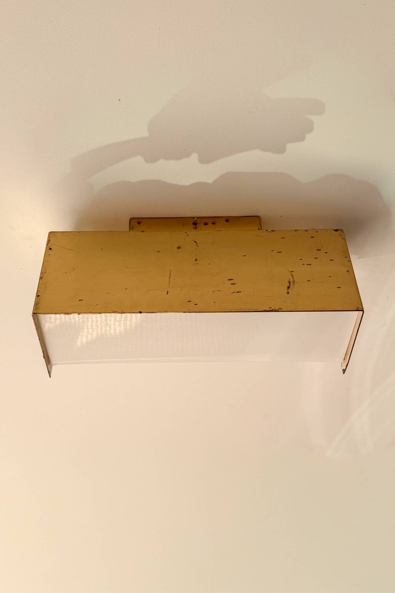 Vintage brass and Perspex wall light, France 1960.