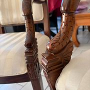 Paire de fauteuils sculptés style Empire – bois acajou