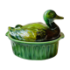 Terrine canard en barbotine email vert