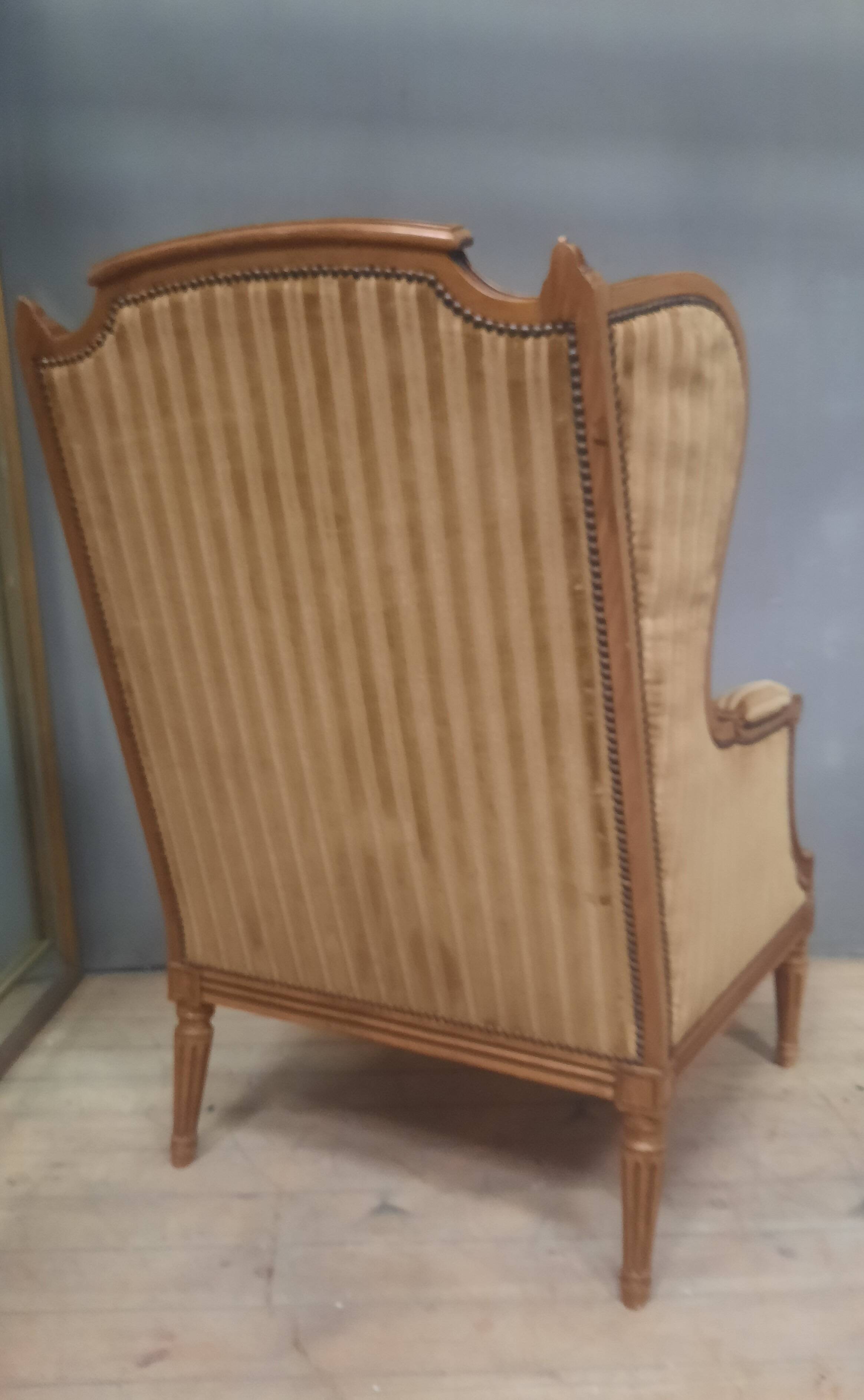 Large Louis XVI style wing chair