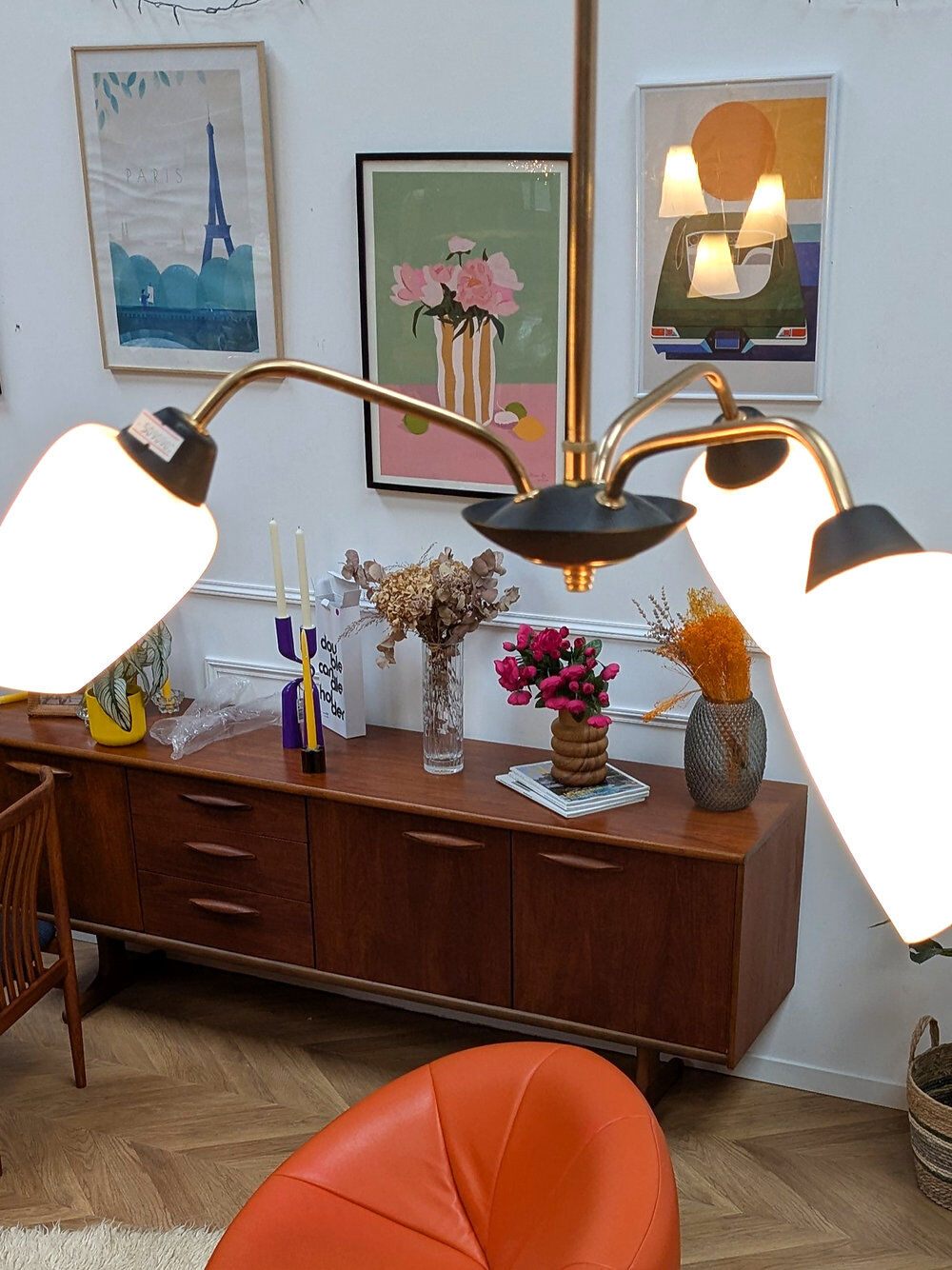 Suspension with 3 tulip lights