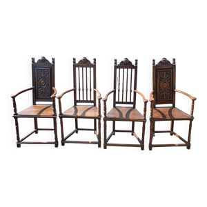Lot fauteuils renaissance - caquetoire