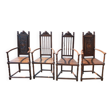 Lot Fauteuils renaissance caquetoire
