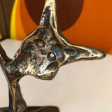 Paper press Bronze sculpture cat signed lohé