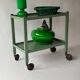 Painted wooden serving trolley, patinated, circa 1950