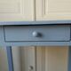 Lavender blue wooden desk with drawers