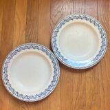 2 assiettes en Terre de Fer Salins bleues