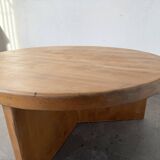 Round modernist coffee table, elm, 1950s.