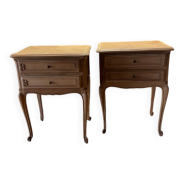 Pair of cherry wood bedside tables