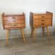 Paire de chevets pieds compas vintage années 60