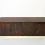 Aldo Tura sideboard in brown parchment and brass 1960