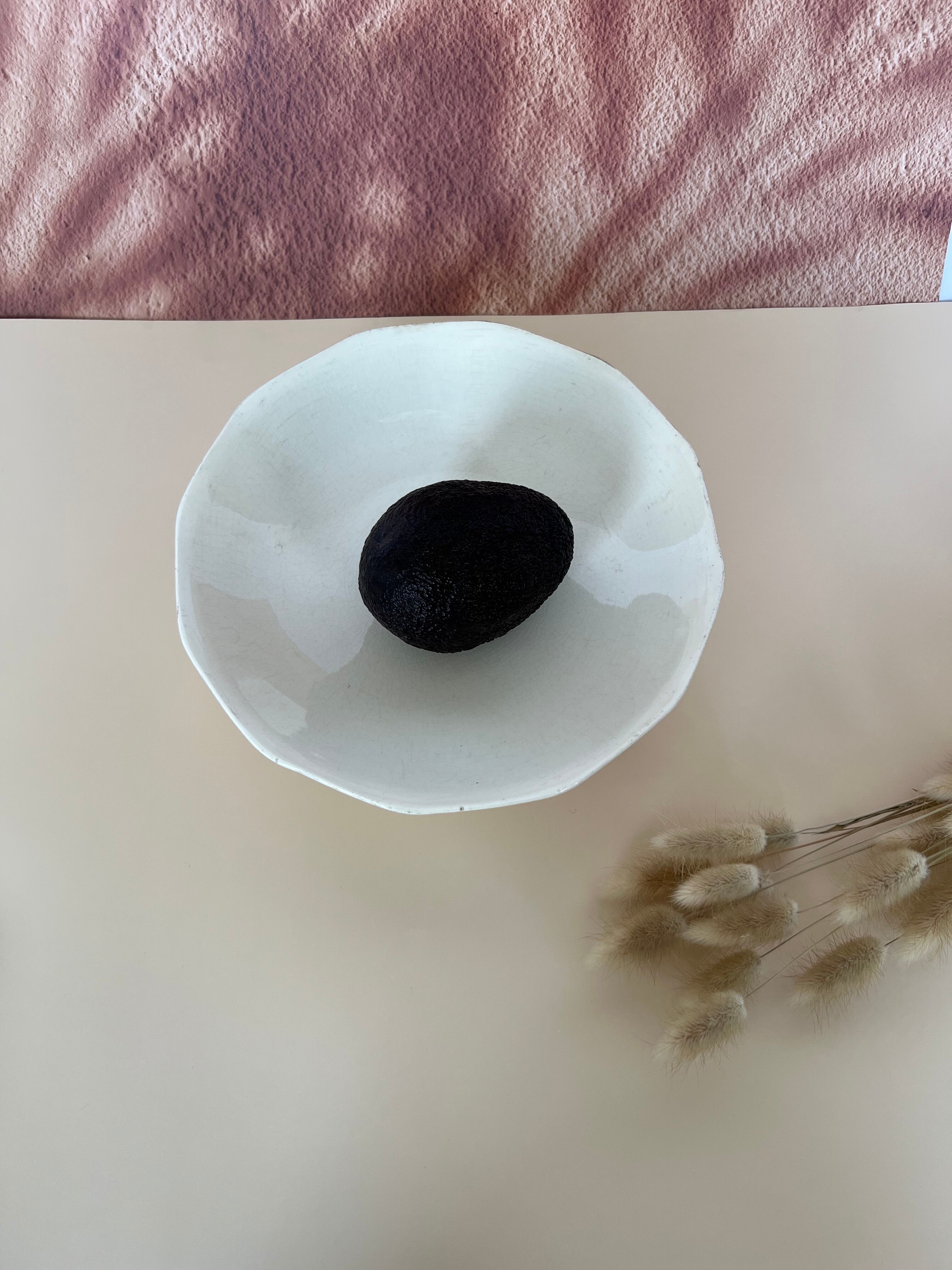 Compotier low Terre de Fer Sarreguemines solid cream color