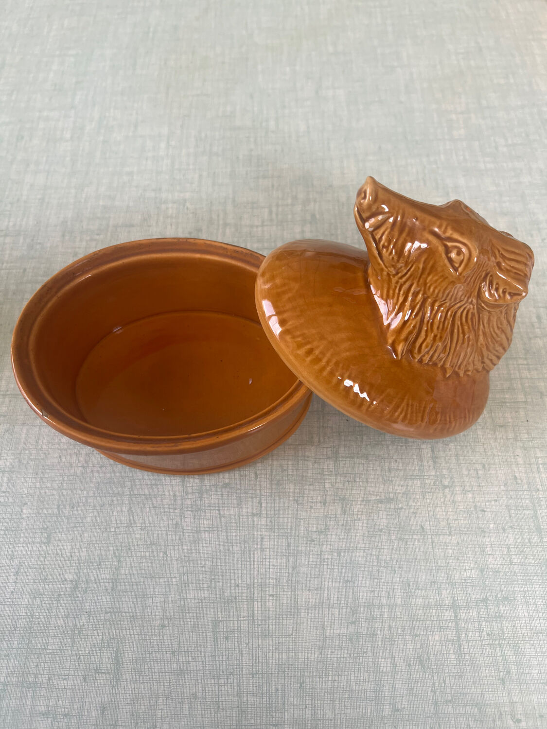 Vintage ceramic terrine boar model