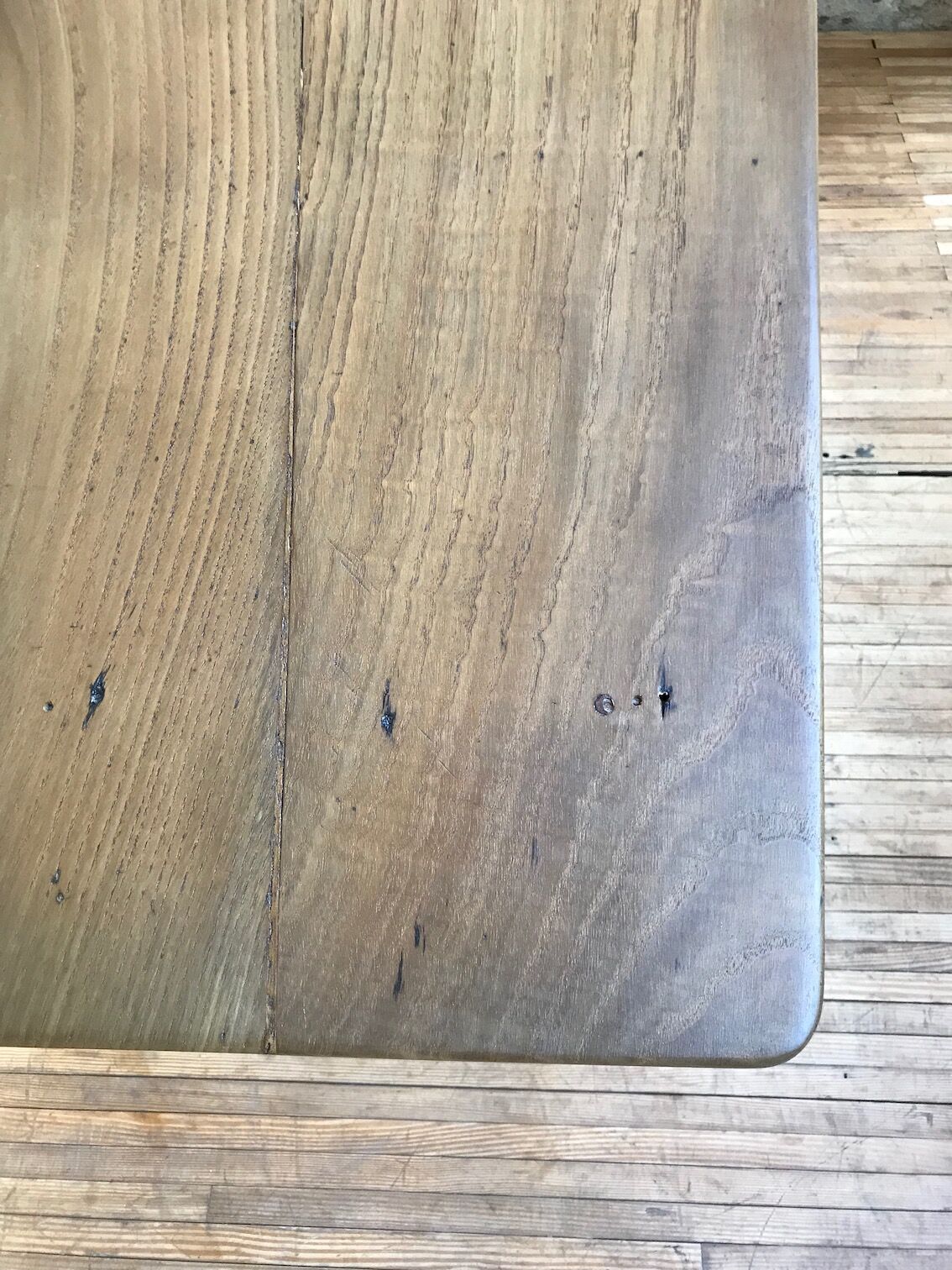 Farm table in raw wood