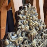 Napoleon III style mirror with gilt brass side panels