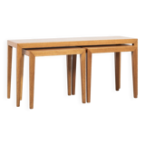 Midcentury Danish set of 3 side tables in oak by Severin Hansen for Haslev 1960s