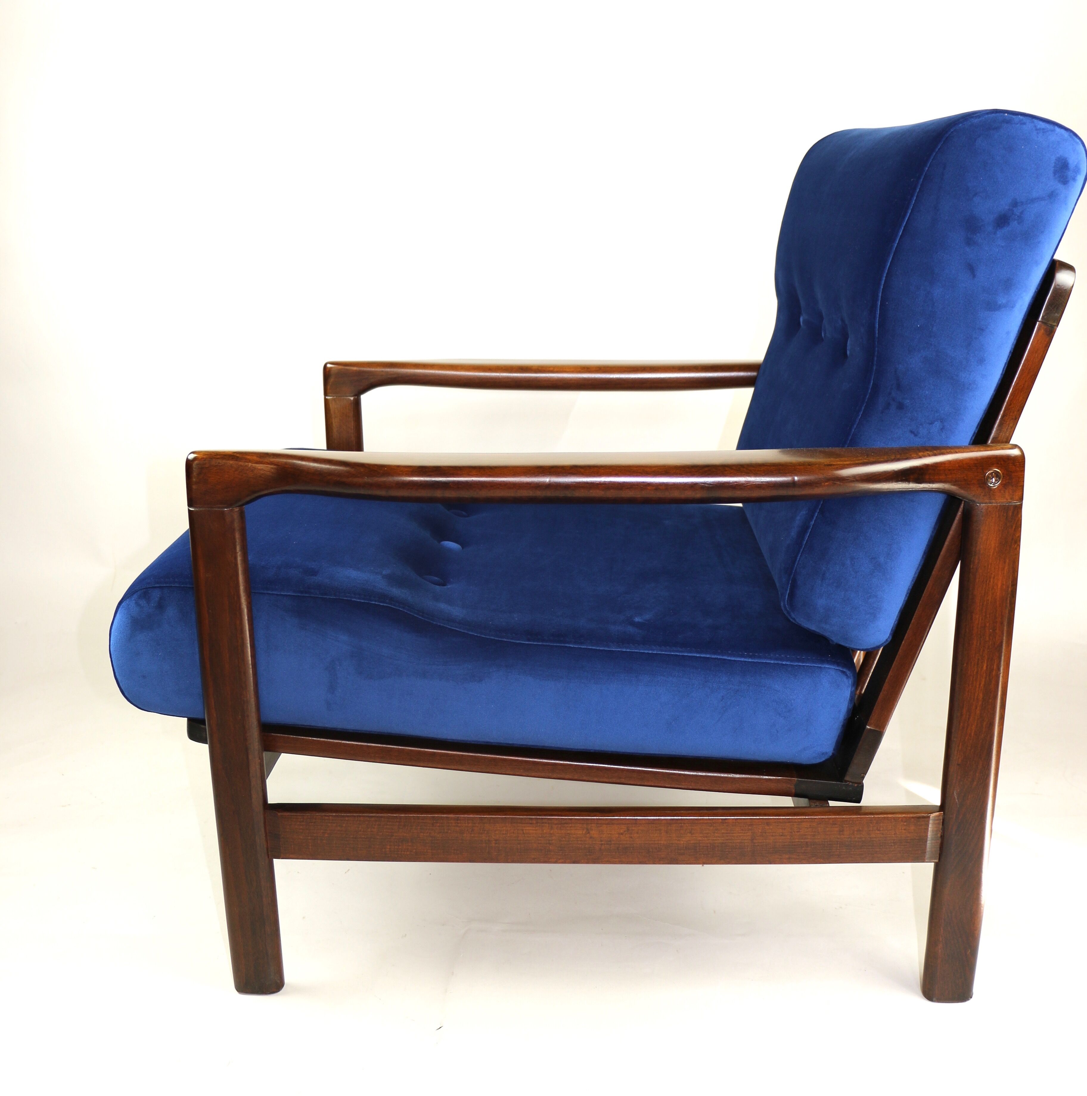 Fauteuil bleu vintage de 1970 design par Z.Baczyk