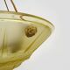 Old chandelier, Art Deco 1 light basin pendant light, in yellow glass paste. 1930s